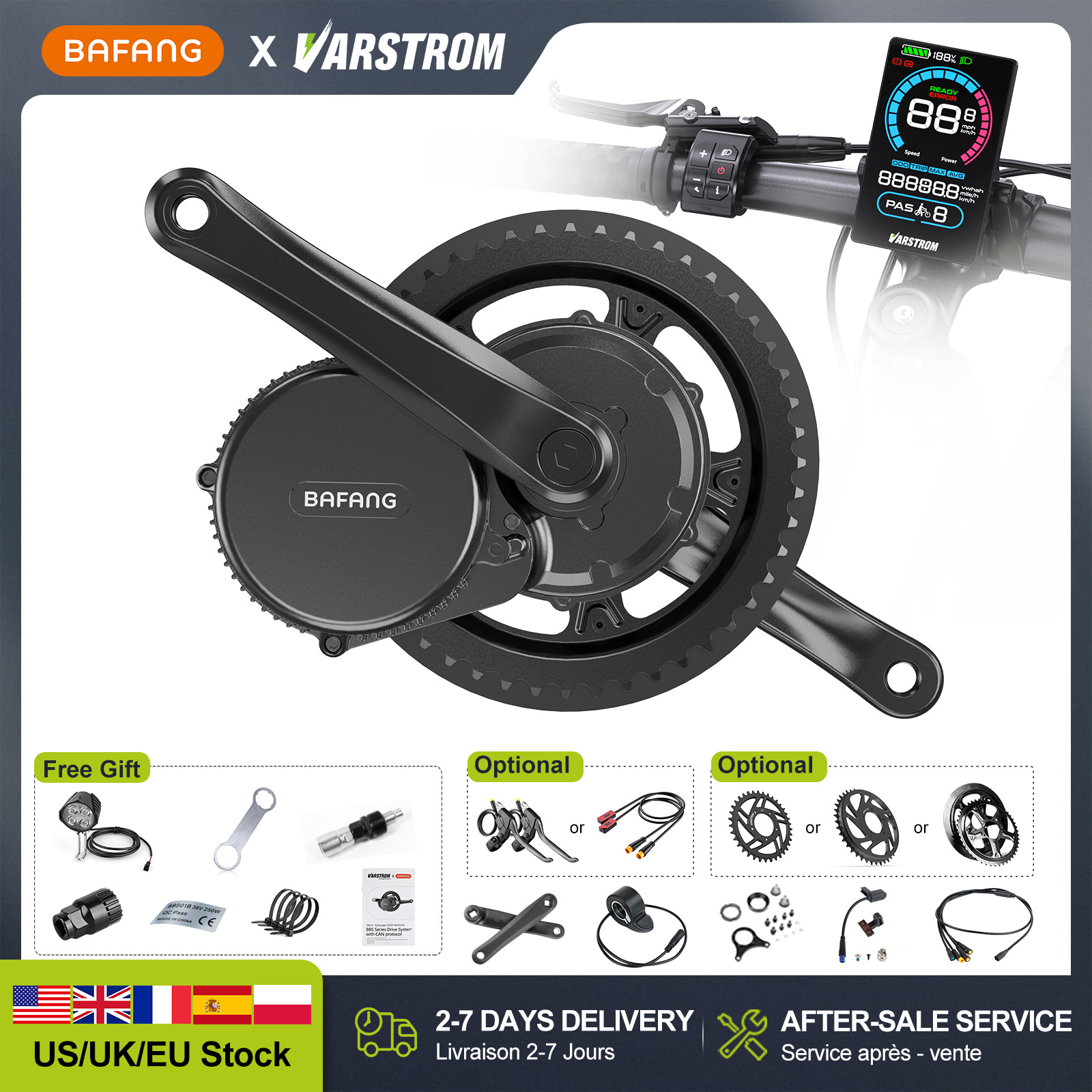 Mid Drive Motor Kit 52V 1000W - [Disponibilità USA] Motore Centrale BAFANG 48V