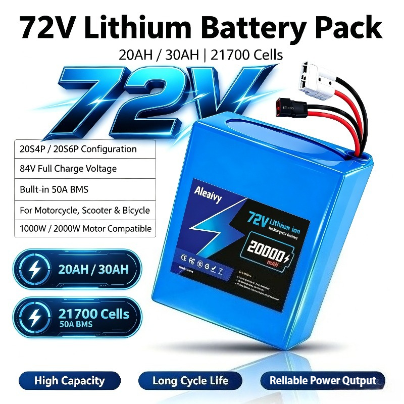 Electric Bicycle Battery 72V 30Ah - Batteria 72V 20S4P 20AH 20S6P 30AH