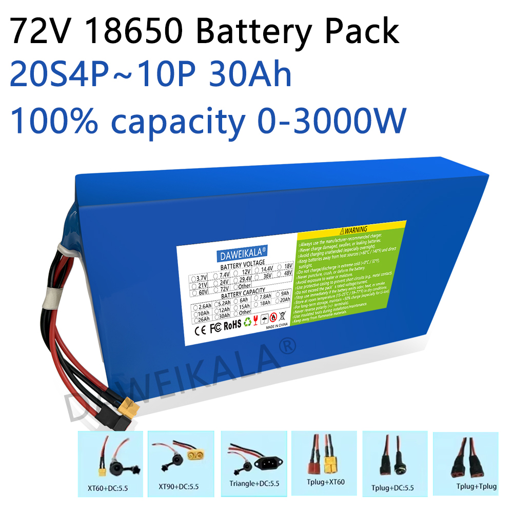 Nuovo 72V 12Ah-30Ah 18650 Batt - Electric Bicycle Battery 72V 30Ah recensione e prezzo
